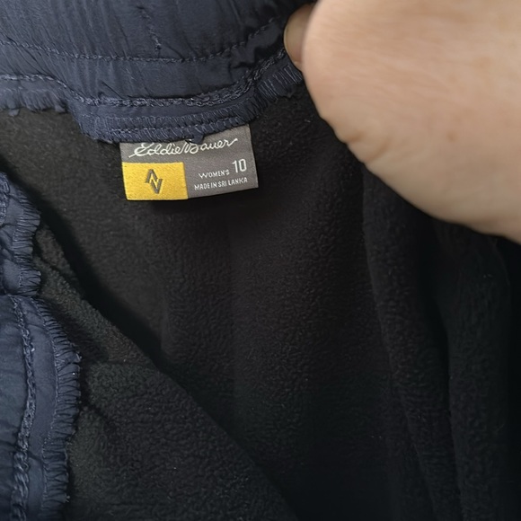 Eddie Bauer Women’s Navy Polar Fleece-lined Pull-On Pants Size 10 - Picture 3 of 4